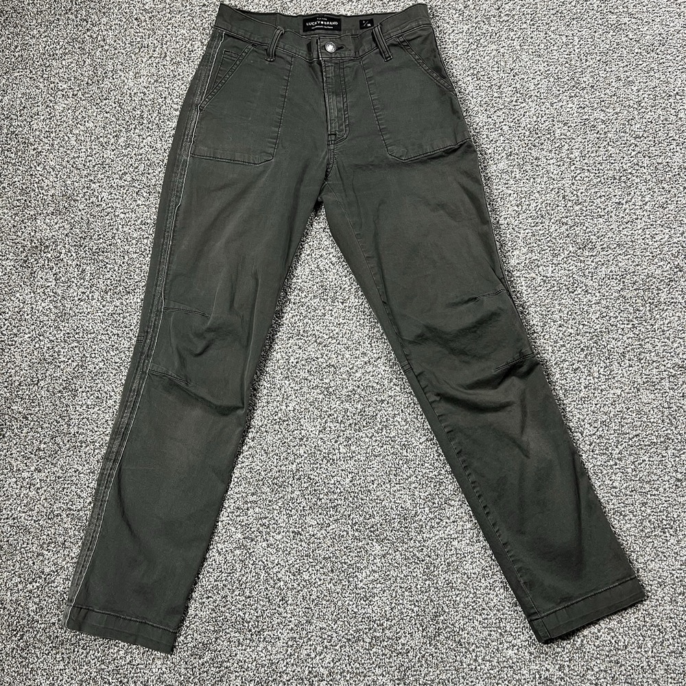 Lucky Brand Pants Womens 2 Green‎ The Cargo Slim Straight Utility Stretch Twill